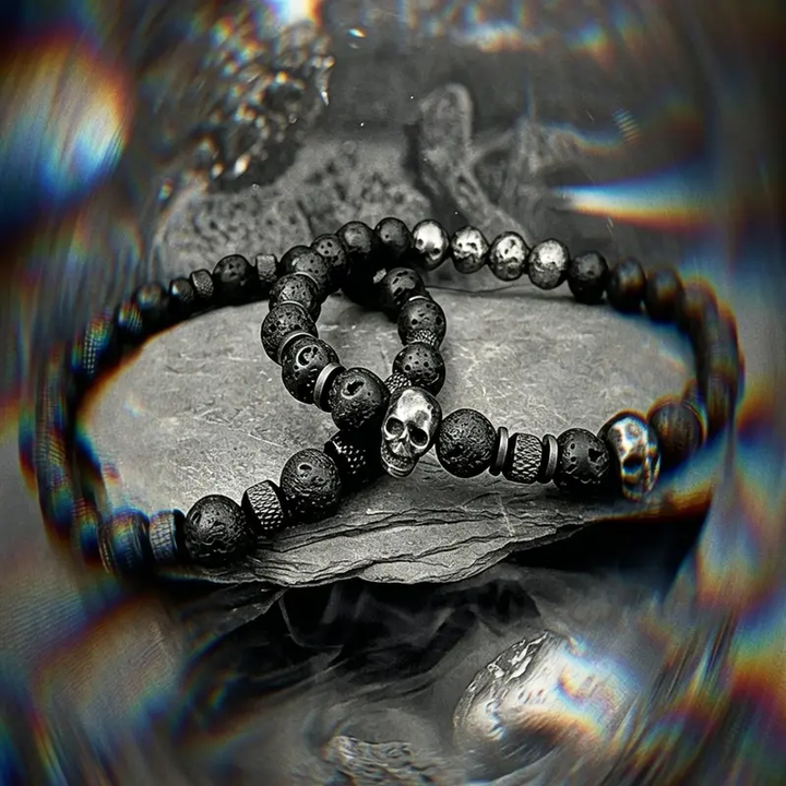 Gothic Skull Beaded Bracelet