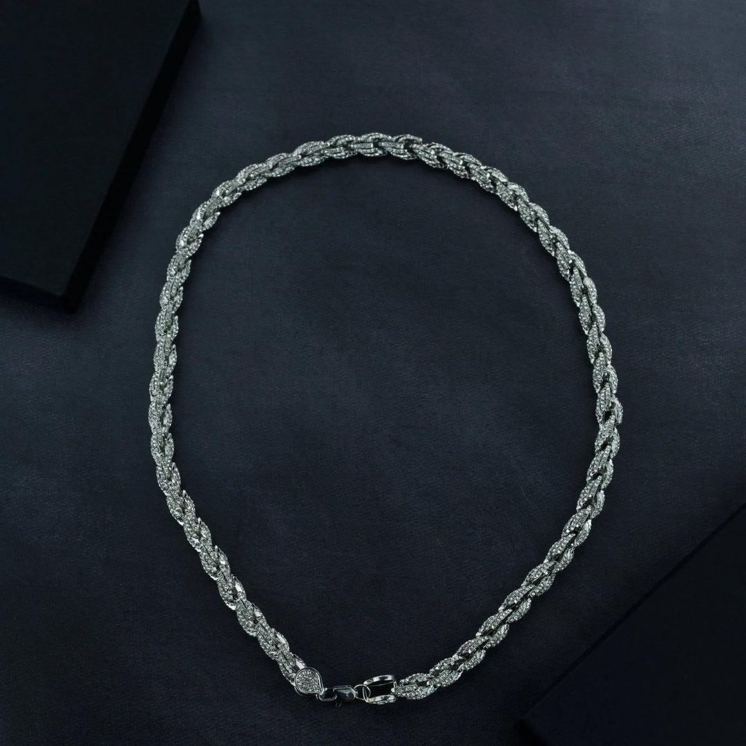 9mm Iced Rope Bracelet &amp; Chain Bundle