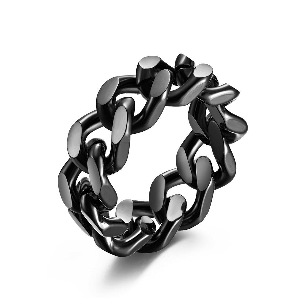 Bold Curb Chain Link Statement Band Ring