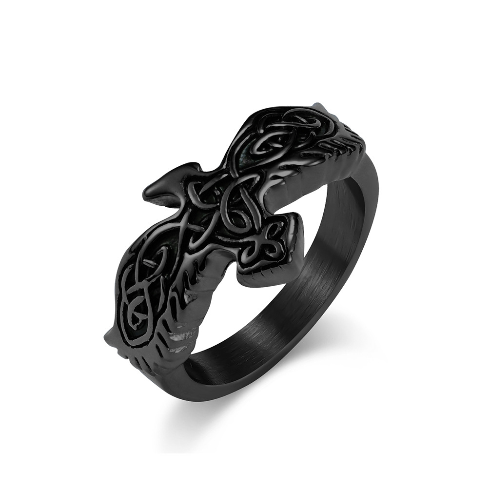 Viking Celtic Knot Raven Ring