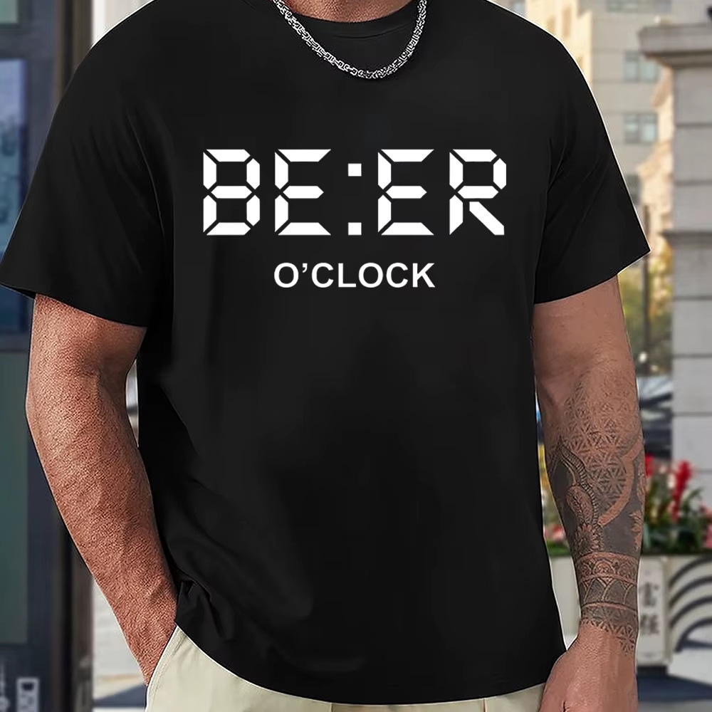 Novelty Beer Slogan Graphic Short Sleeve T-Shirt