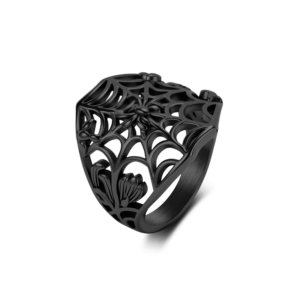 Hollow Spider Web Gothic Statement Ring