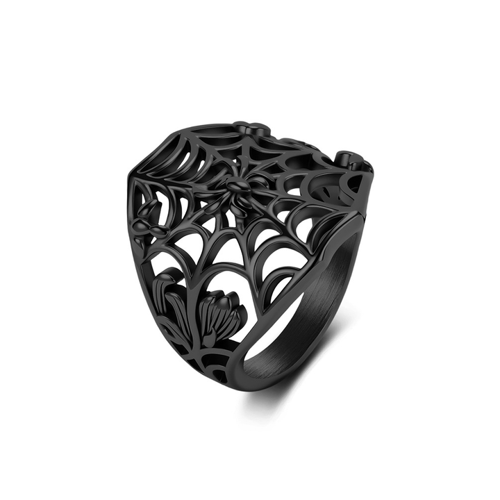 Hollow Spider Web Gothic Statement Ring