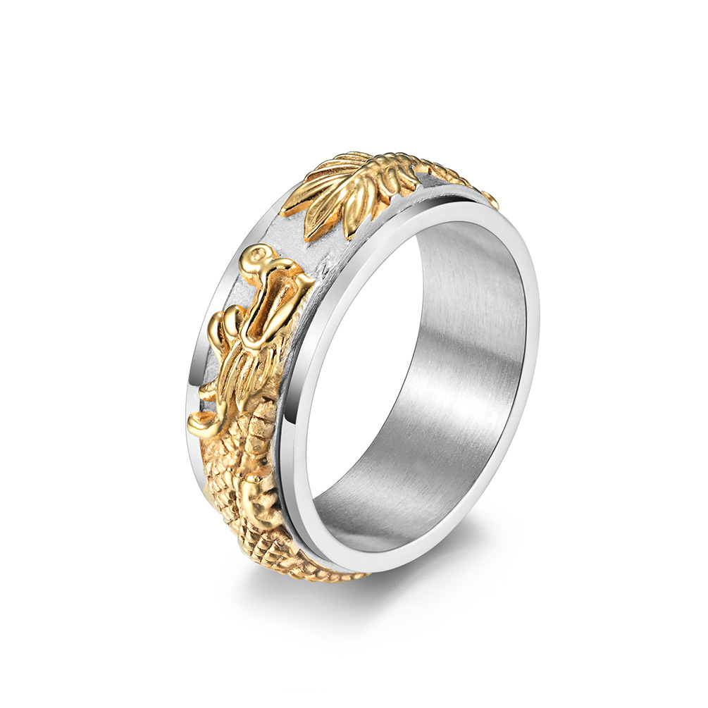 Vintage Embossed Dragon Band Finger Ring