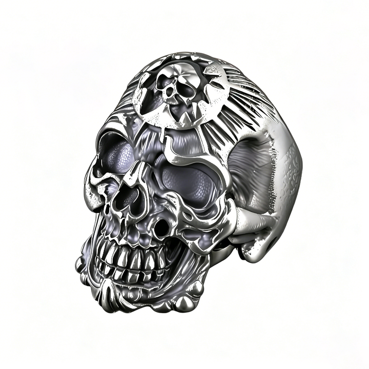 Dark Gothic Skeleton Head Retro Ring