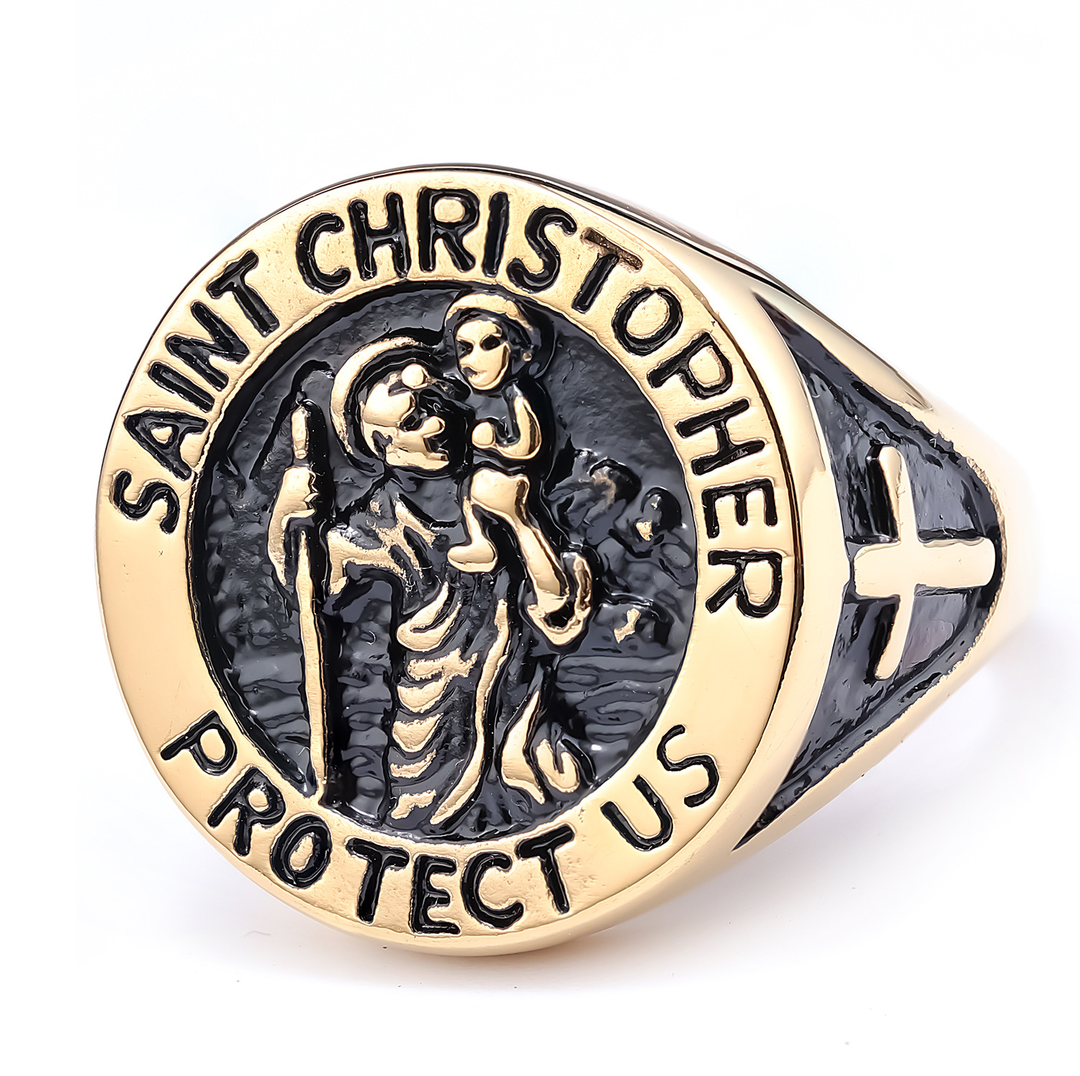 Patron Saint Christopher Travel Protection Amulet Ring