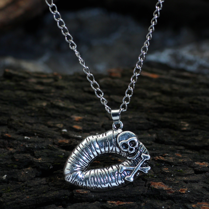 Skull Lip Bone Gothic Pendant Necklace
