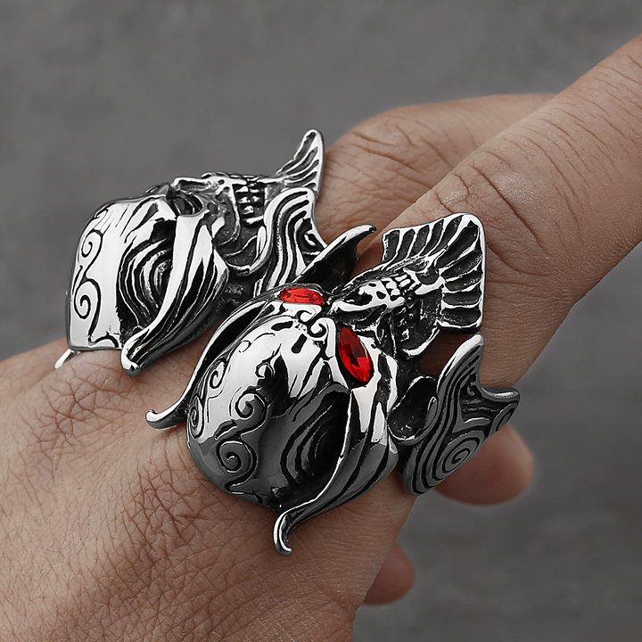 Horned Tribal Skull Goth Band