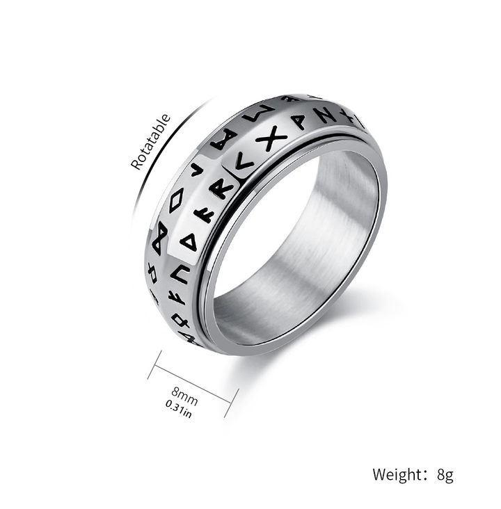 Elder Futhark Rune Spinner Stress Relief Band Ring