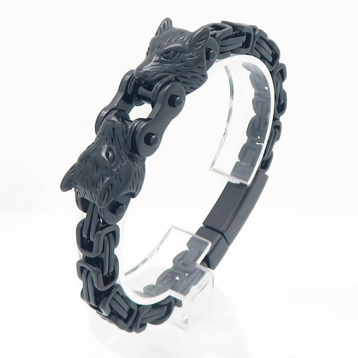 Retro Double Wolf Head Men&