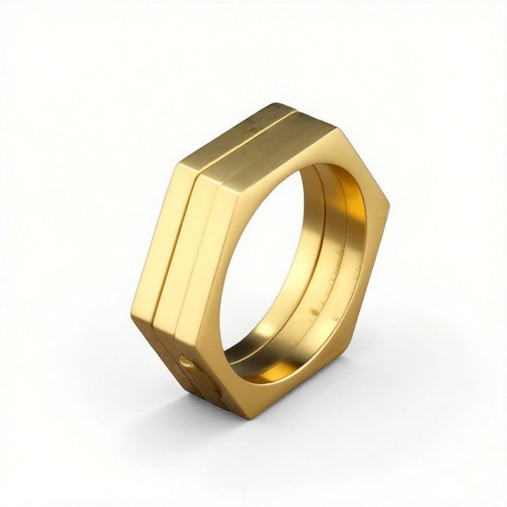Retro Hexagonal Folding Stainless Steel Men&