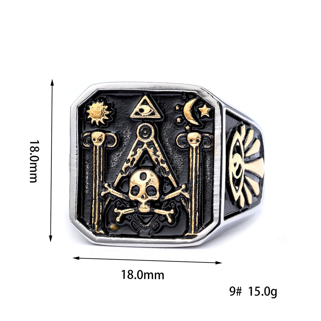 Gold skull 925 silver men&