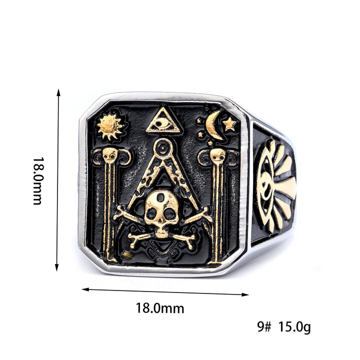 Gold skull 925 silver men&