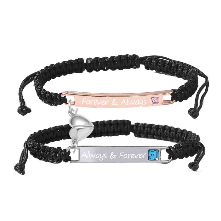 His Queen Her King 925 Silver Braided Bracelet