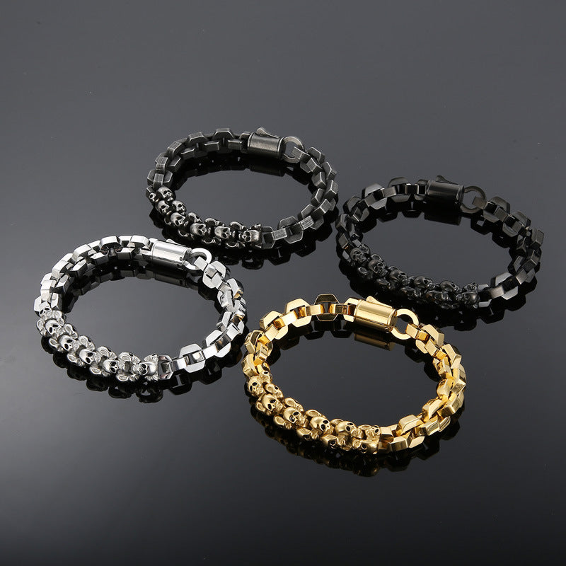 Spliced skull polygon bracelet