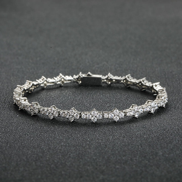 Plum Blossom Tennis Bracelet Necklace