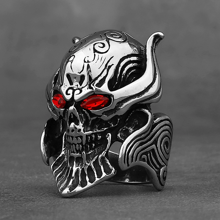 Horned Tribal Skull Goth Band