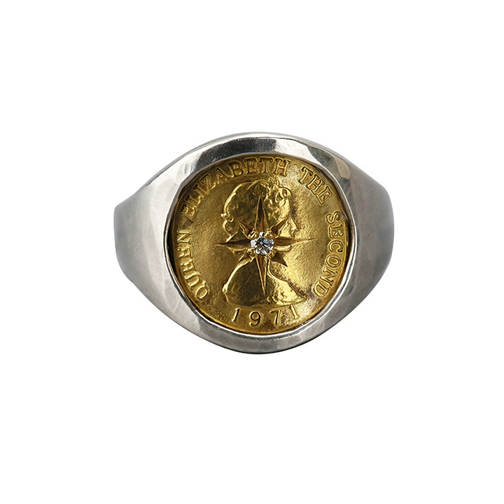 Elizabeth Diamond Coin Ring