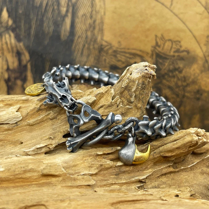 Handmade Tiger Bone Bracelet - 24K Gold Edge