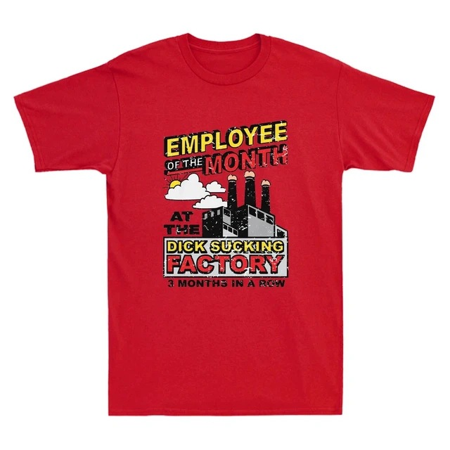Humorous Factory Slogan Printed Cotton T-Shirt
