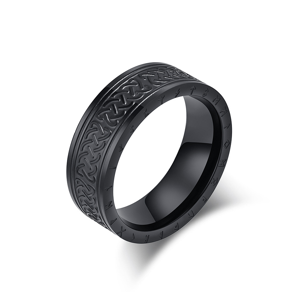 Celtic Knot Rune Engraved Vintage Band Ring