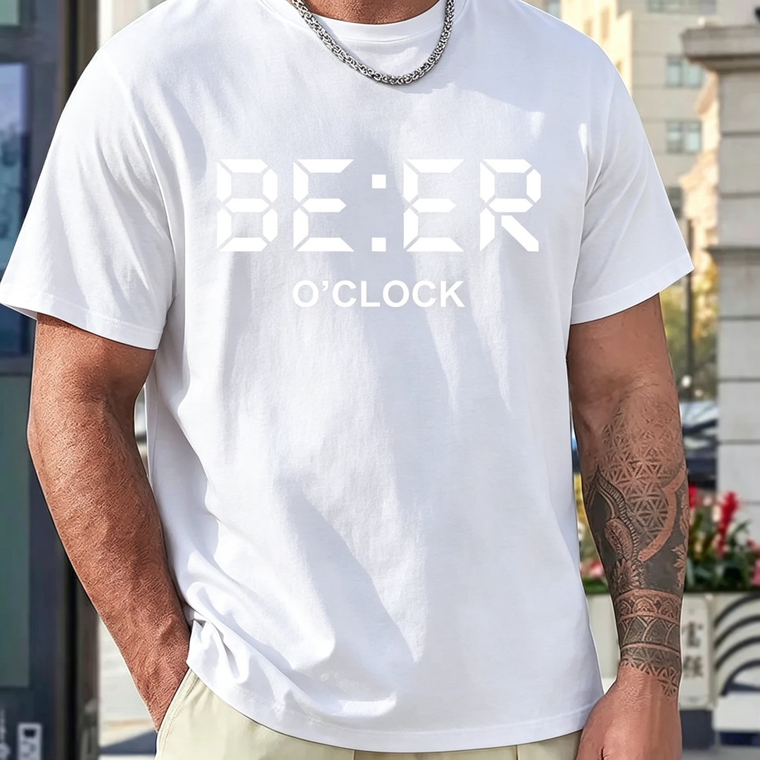 Novelty Beer Slogan Graphic Short Sleeve T-Shirt