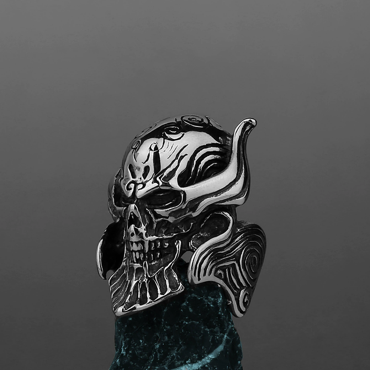 Horned Tribal Skull Goth Band