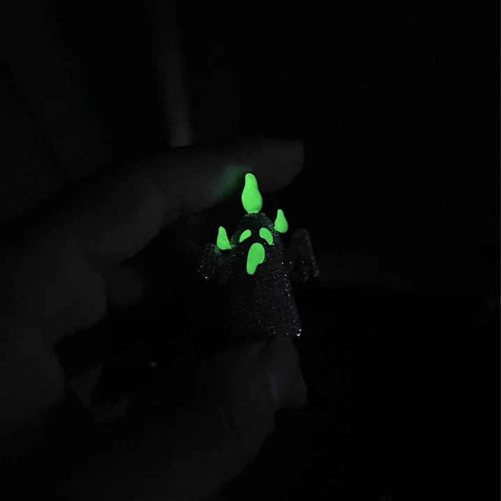 Gemstone ghost pendant necklace