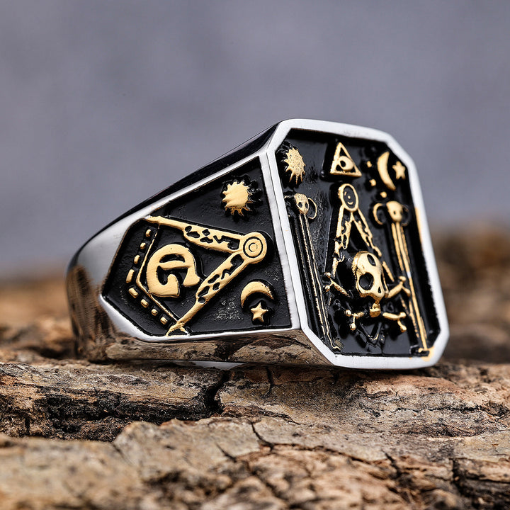Gold skull 925 silver men&