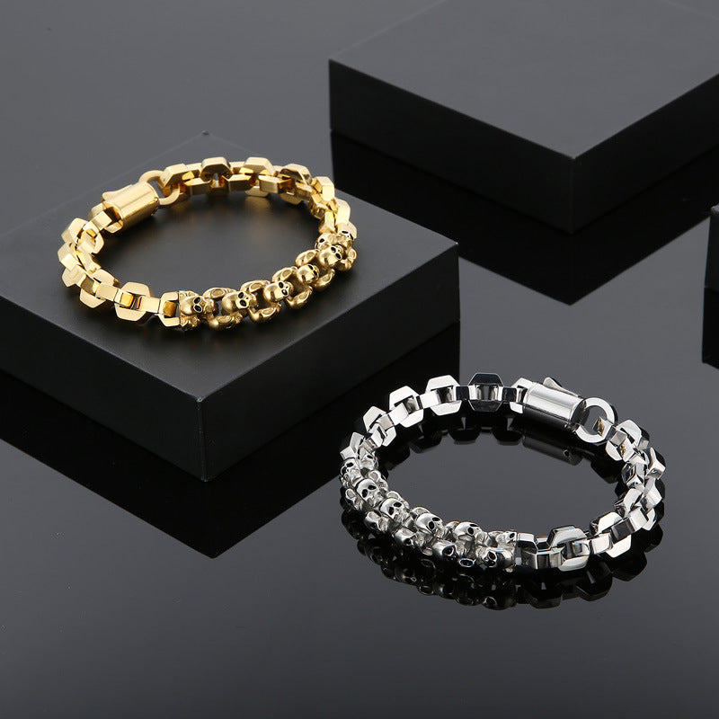 Spliced skull polygon bracelet