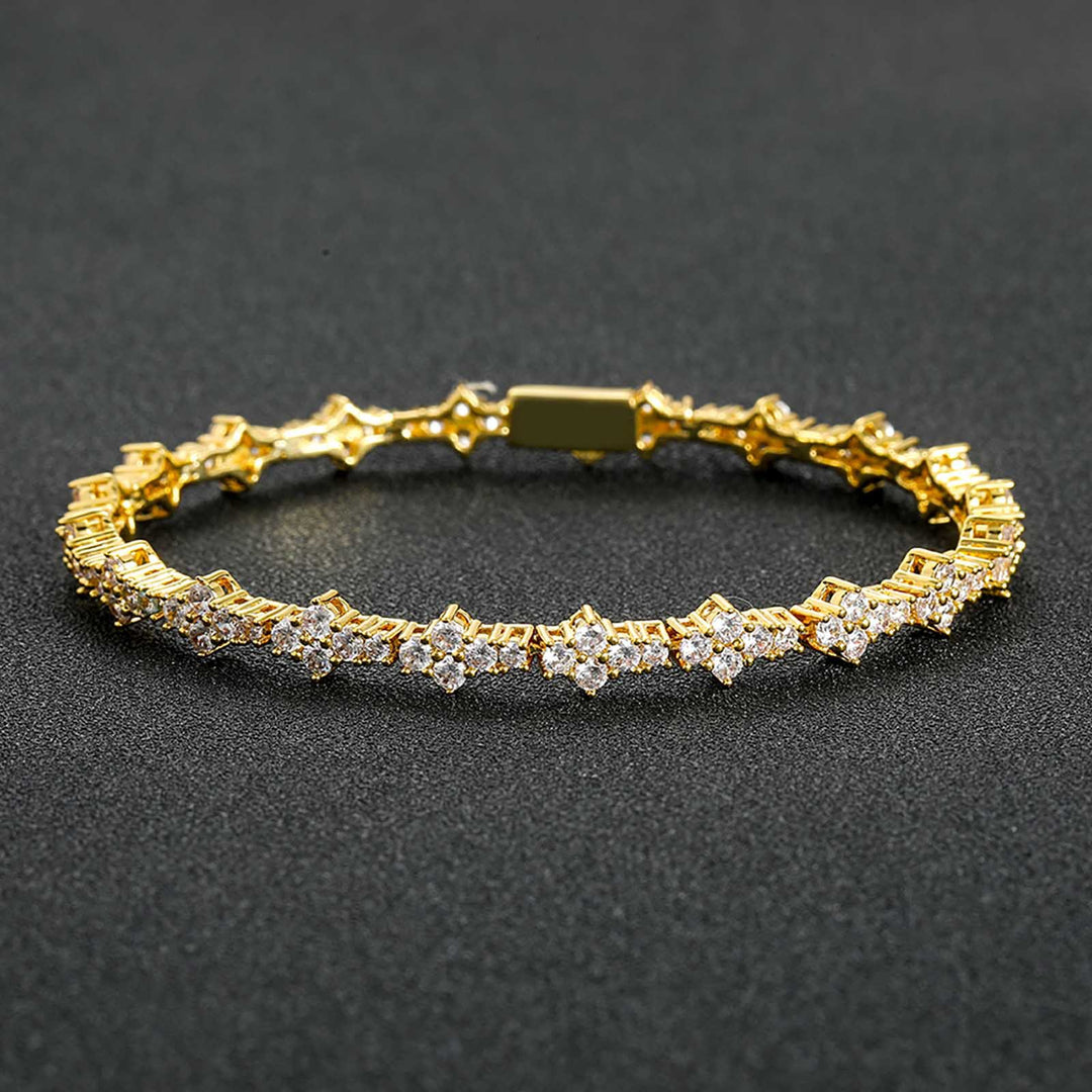 Plum Blossom Tennis Bracelet Necklace