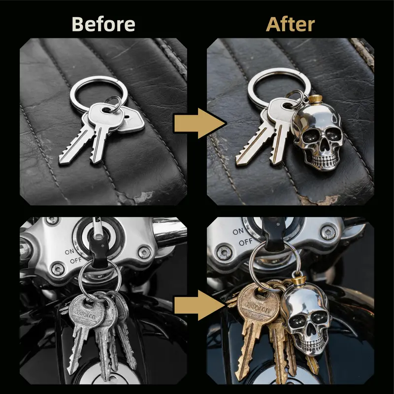 Skull Keychain Gothic Style Key Ring Accessory