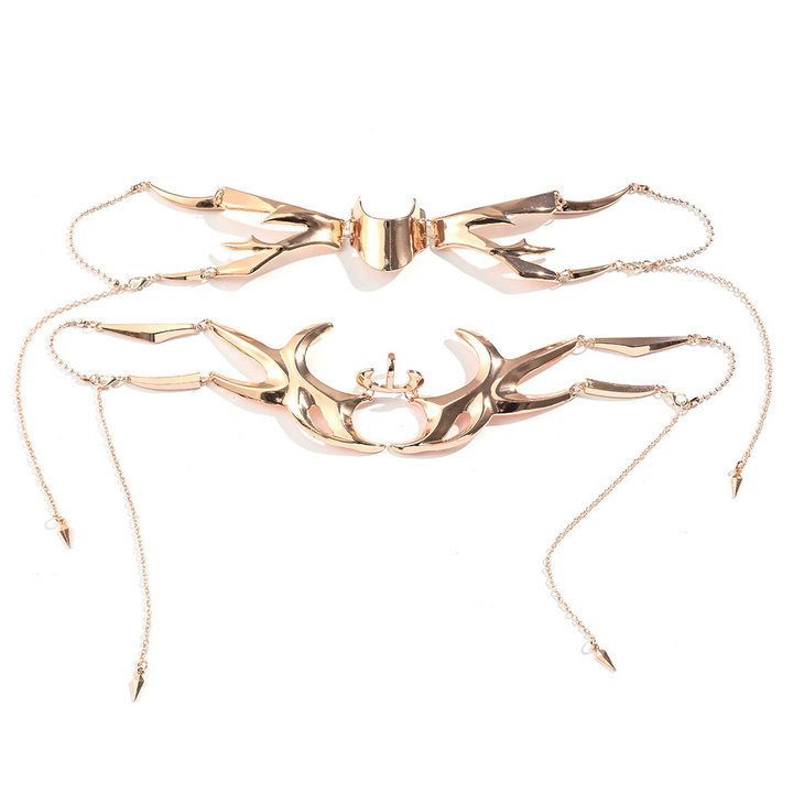 Cyberpunk Irregular Metal Tassel Face Cuff