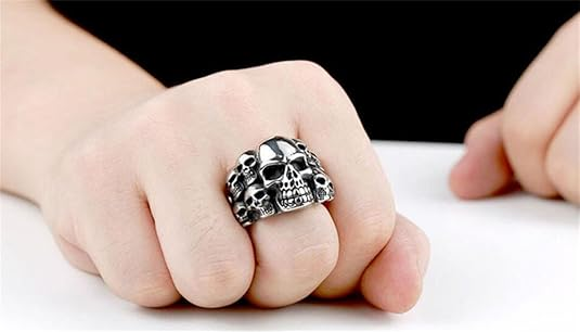 Gothic Multi Skull Stainless Steel Biker Ring