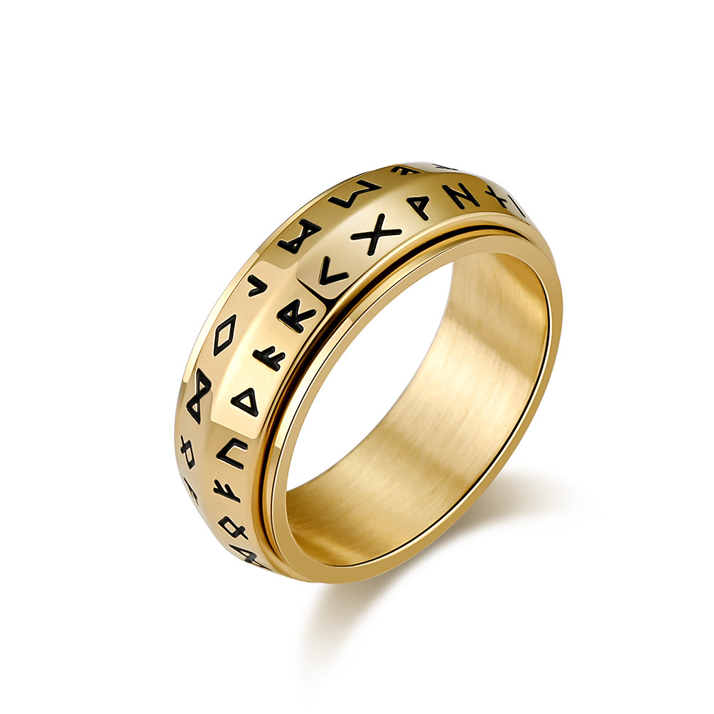 Elder Futhark Rune Spinner Stress Relief Band Ring