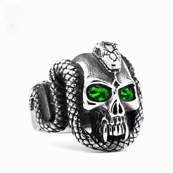 Vintage Snake Skull Statement Ring