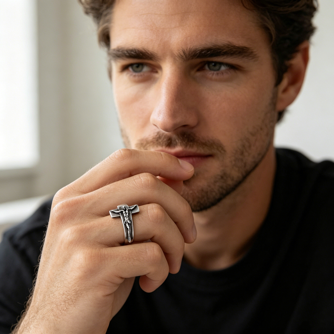 Vintage Jesus Crucifixion Ring
