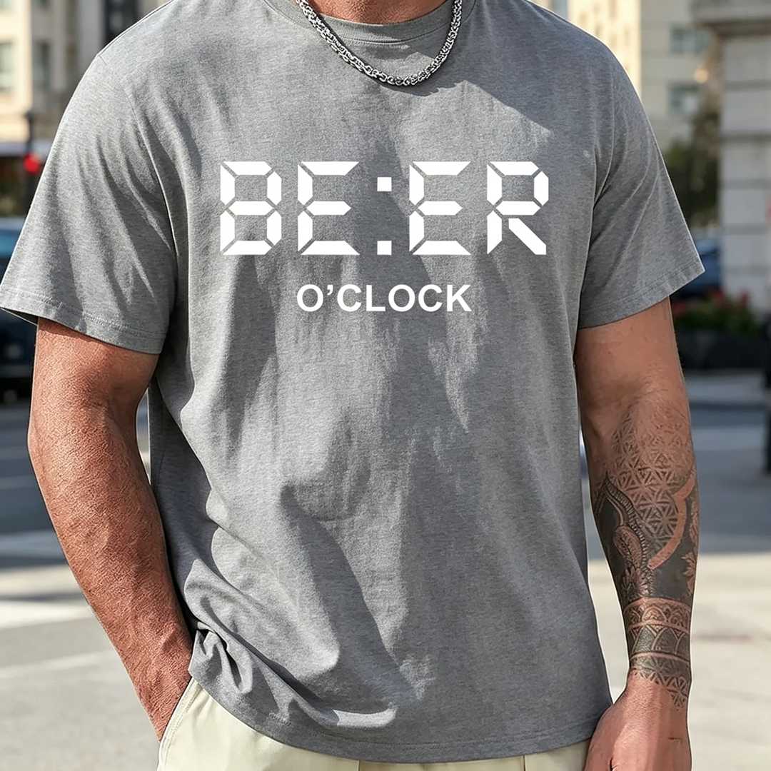 Novelty Beer Slogan Graphic Short Sleeve T-Shirt