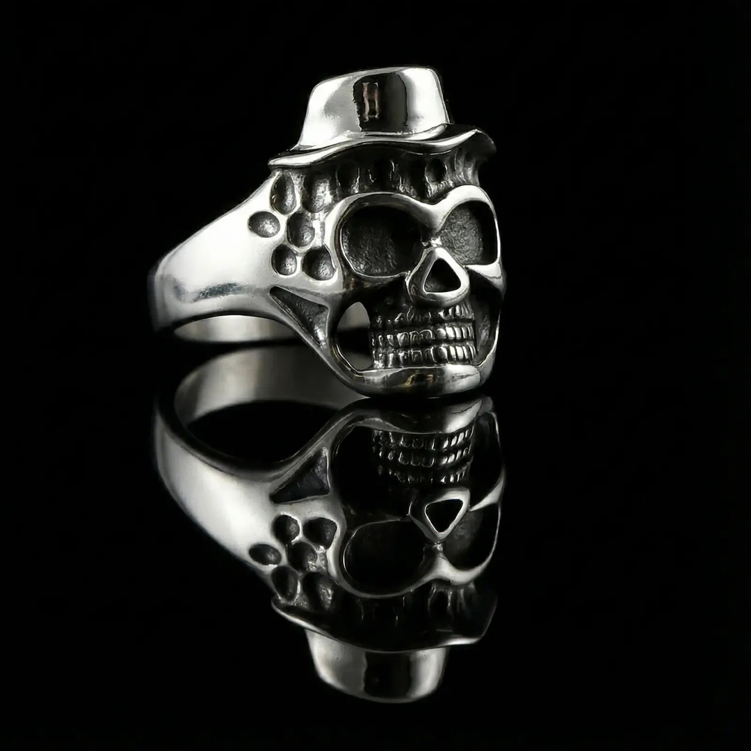 Gentleman Skull Hat Statement Ring