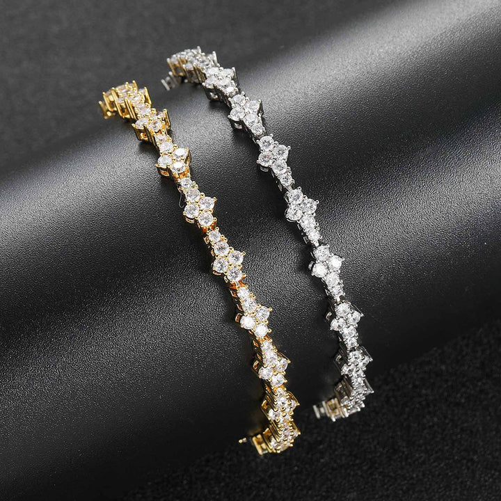 Plum Blossom Tennis Bracelet Necklace