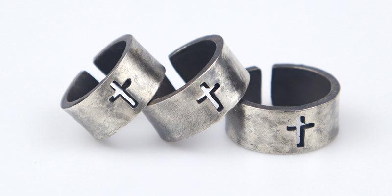 Classic Cross 925 Sterling Viking Ring