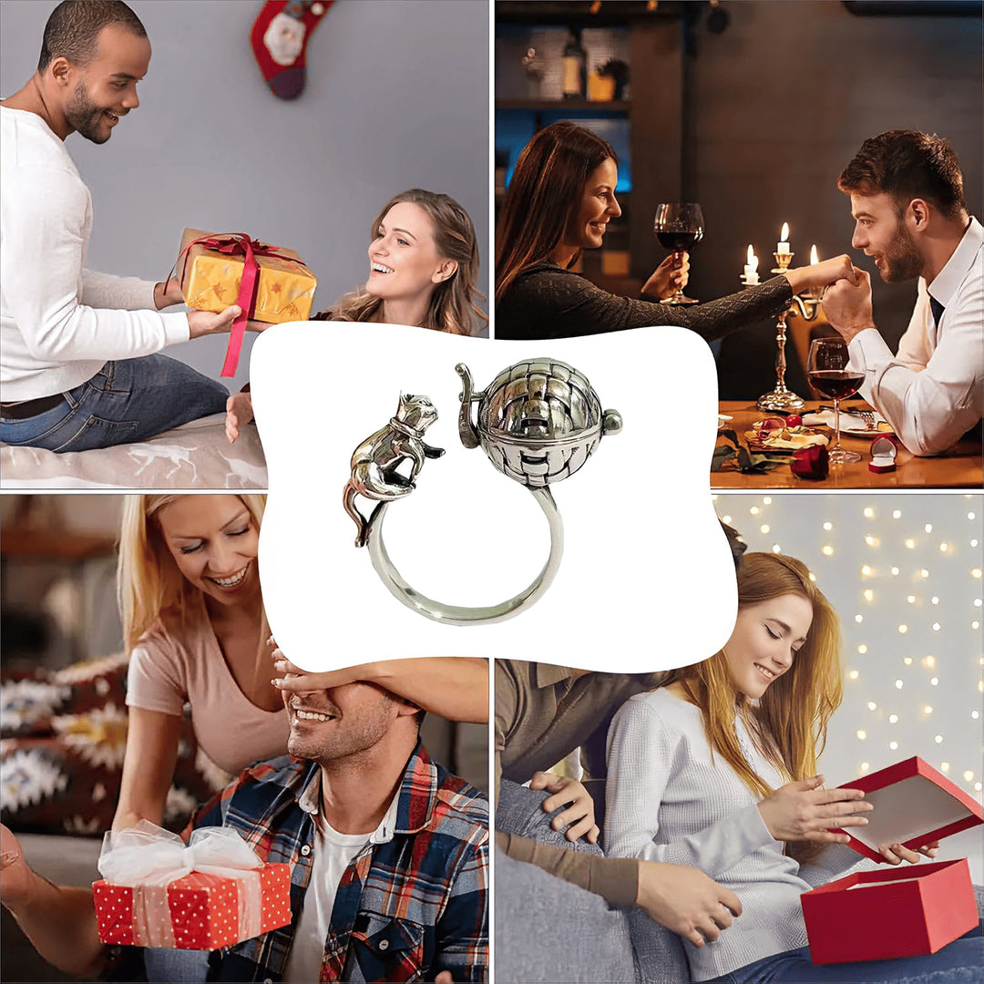 Aromatherapy ball and cat ring