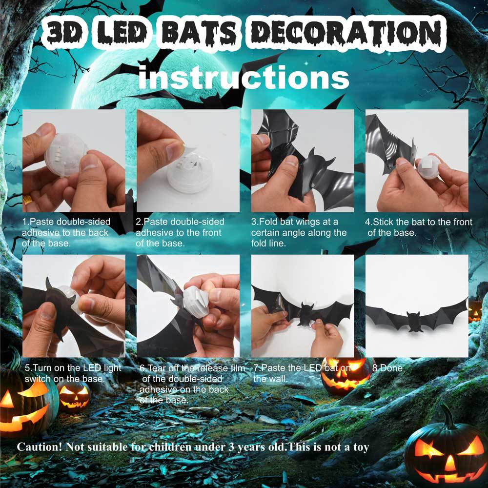 Spooky 3D Wall Stickers For Halloween Party Decor