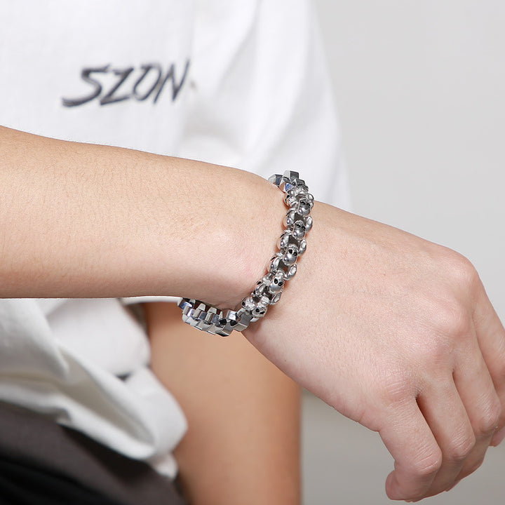 Spliced skull polygon bracelet