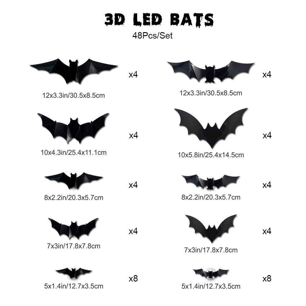 Spooky 3D Wall Stickers For Halloween Party Decor
