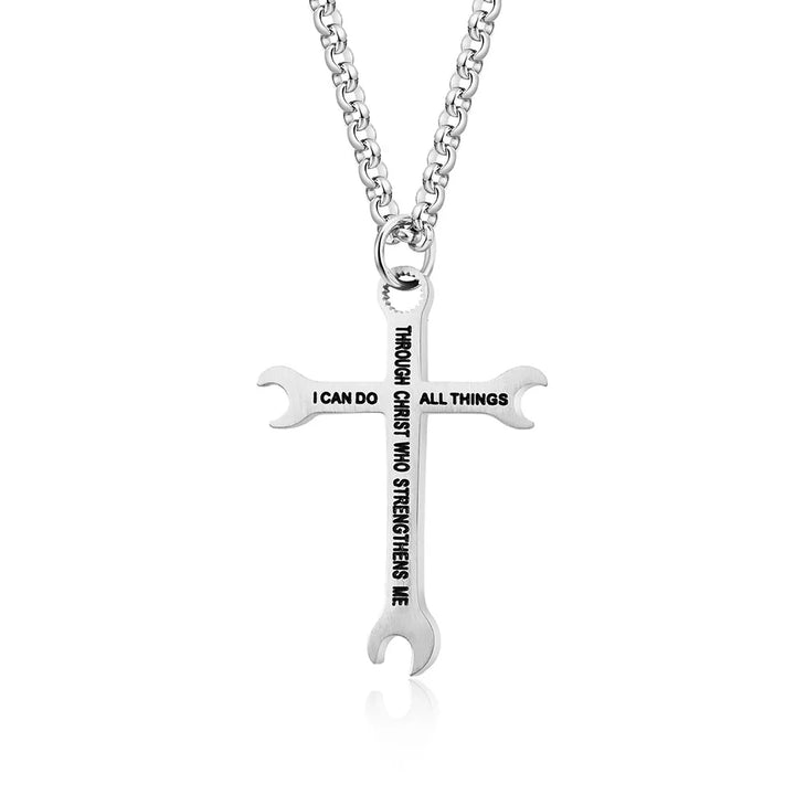 Wrench Cross Necklace