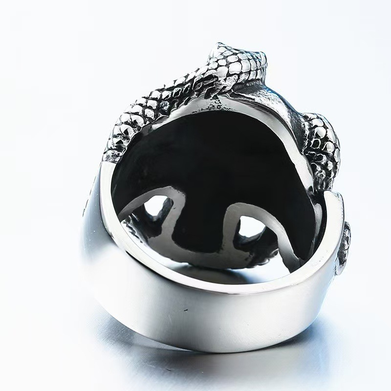 Vintage Snake Skull Statement Ring