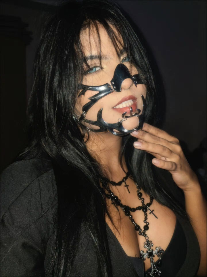 Cyberpunk Irregular Metal Tassel Face Cuff