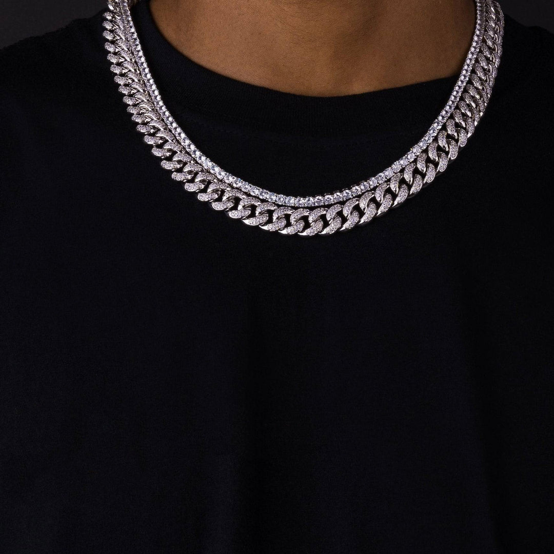 20mm Cuban Chain &amp; 5mm Tennis Chain Bundle