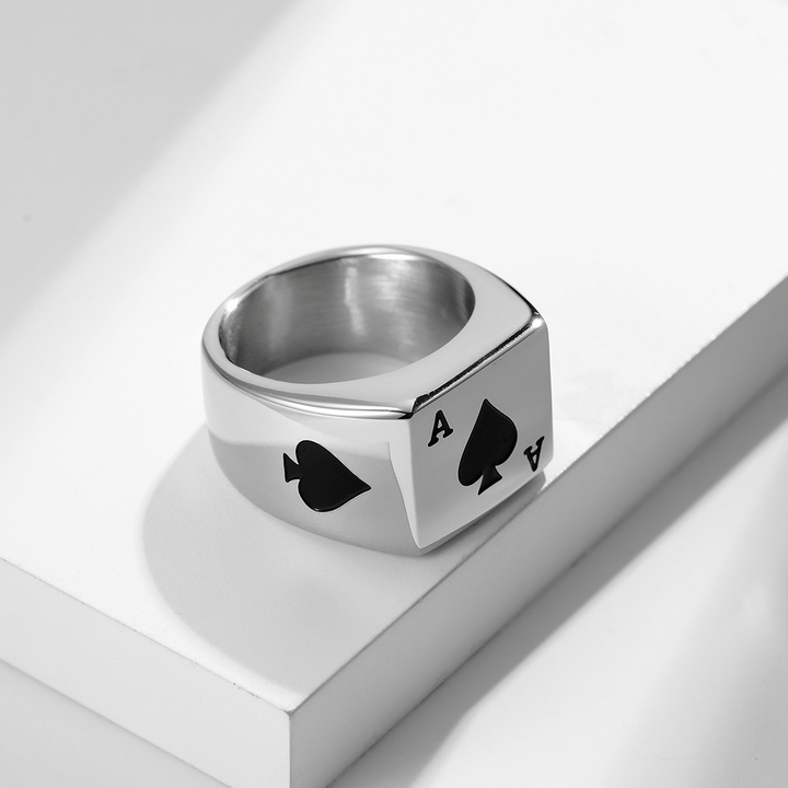 Playing Card Ace Symbol Fashion Statement Ring